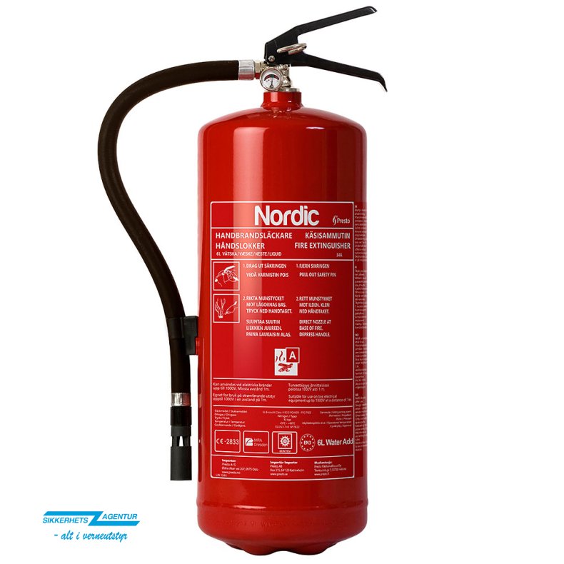 Brannslukker  Nordic 6 liter 34A  Miljvskeslukker
