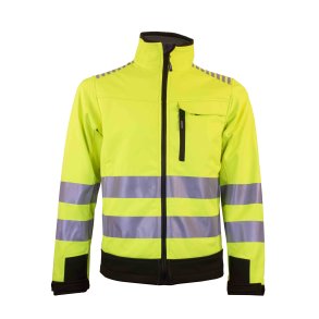SOFTSHELLJAKKE fra Tracker Hi-Viz GUL