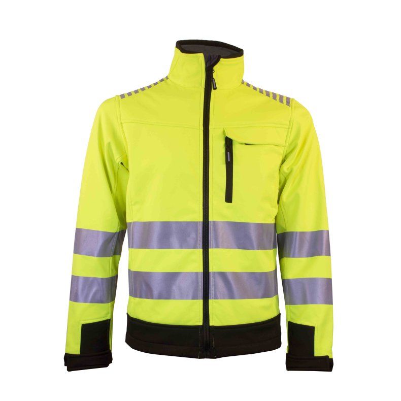 SOFTSHELLJAKKE fra Tracker Hi-Viz GUL