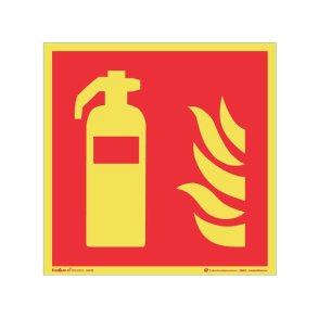 Skilt BRANNSLUKKER 20x20 cm